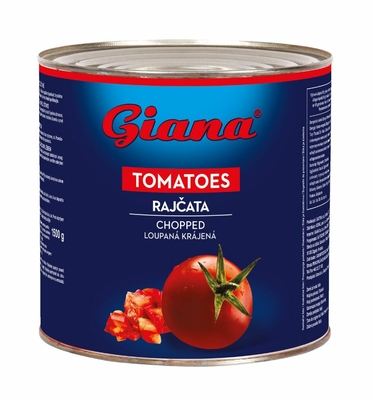 Lúpané paradajky krájané v paradajkovej šťave 2500g